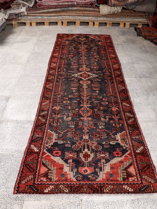 Persian Hamadan Runner Rug | 3' 5” x 10' 8"