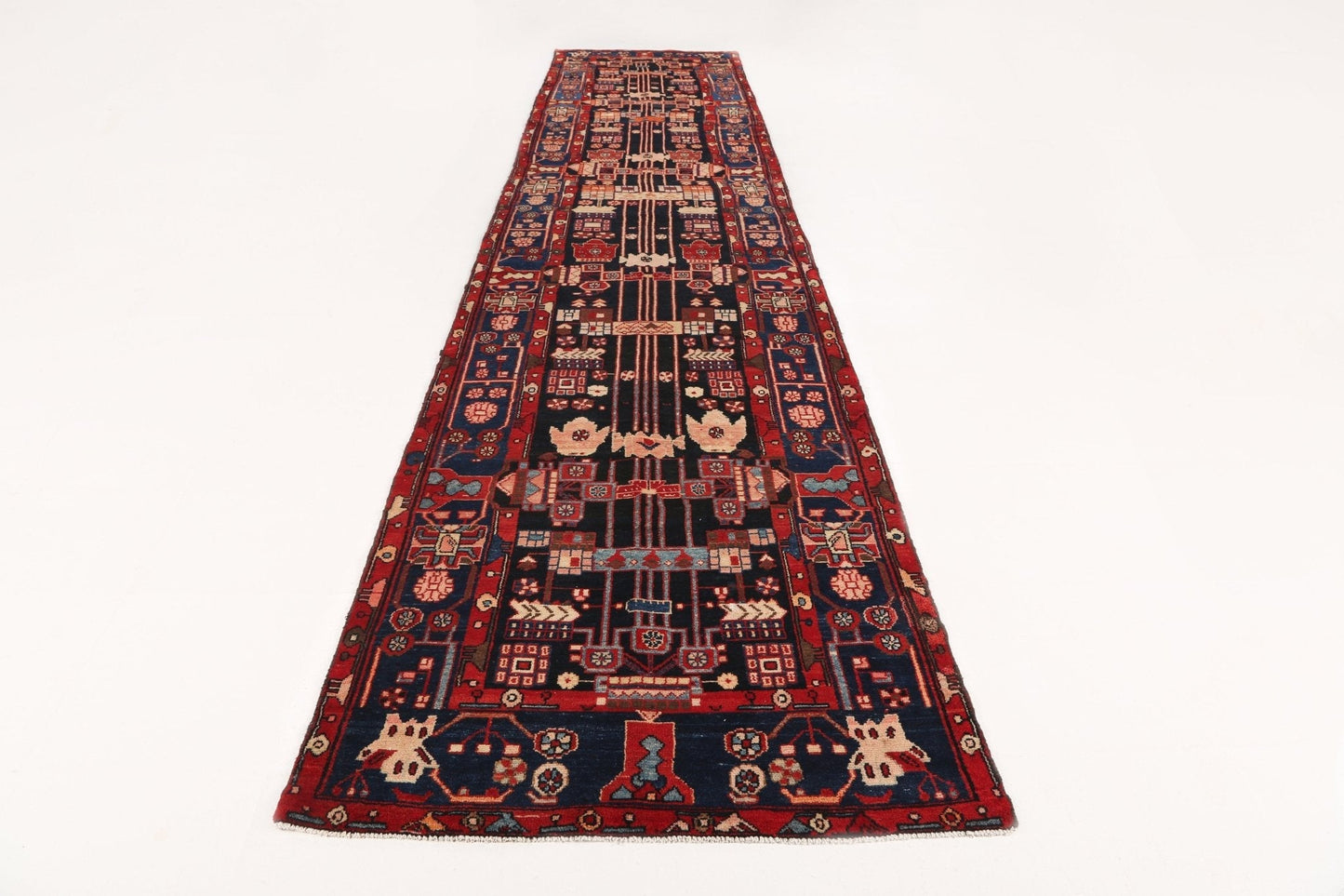 Persian Nahavand Runner Rug | 3' 8" x 16' 1"