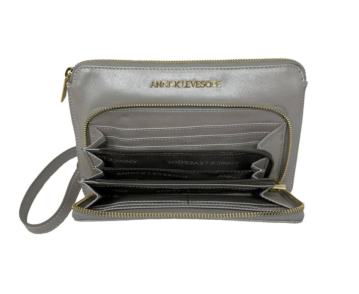 Petit Sac Bandoulière Portefeuille Cuir Perlé, Carmen