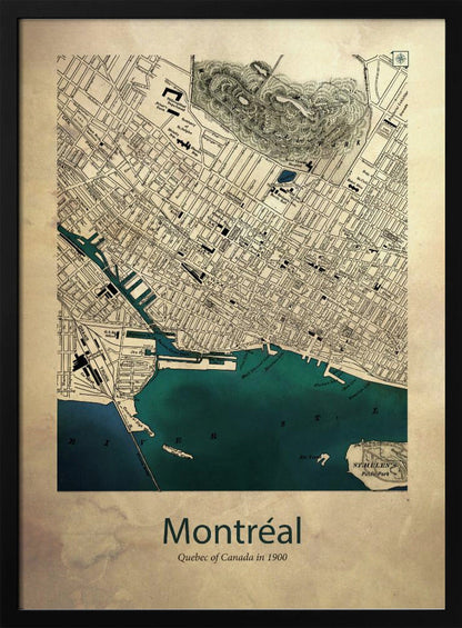 Wandbild Montreal Karte
