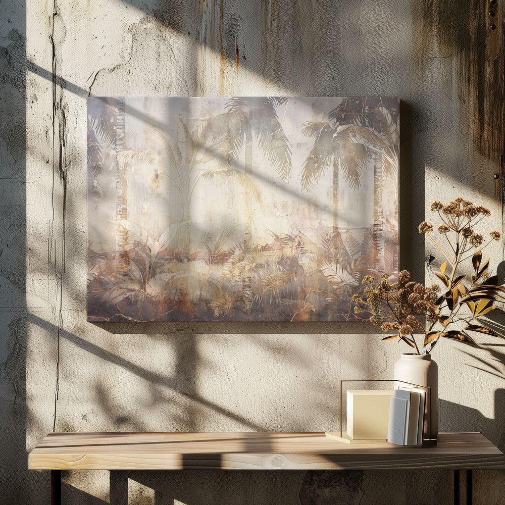 Wandbild Dschungelblätter Kunst Illustration Wanddeko 45