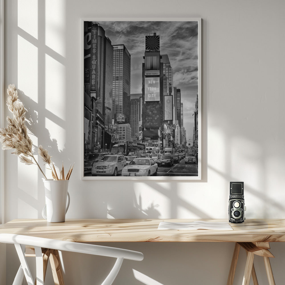 Wall art NEW YORK CITY Times Square - Monochrome