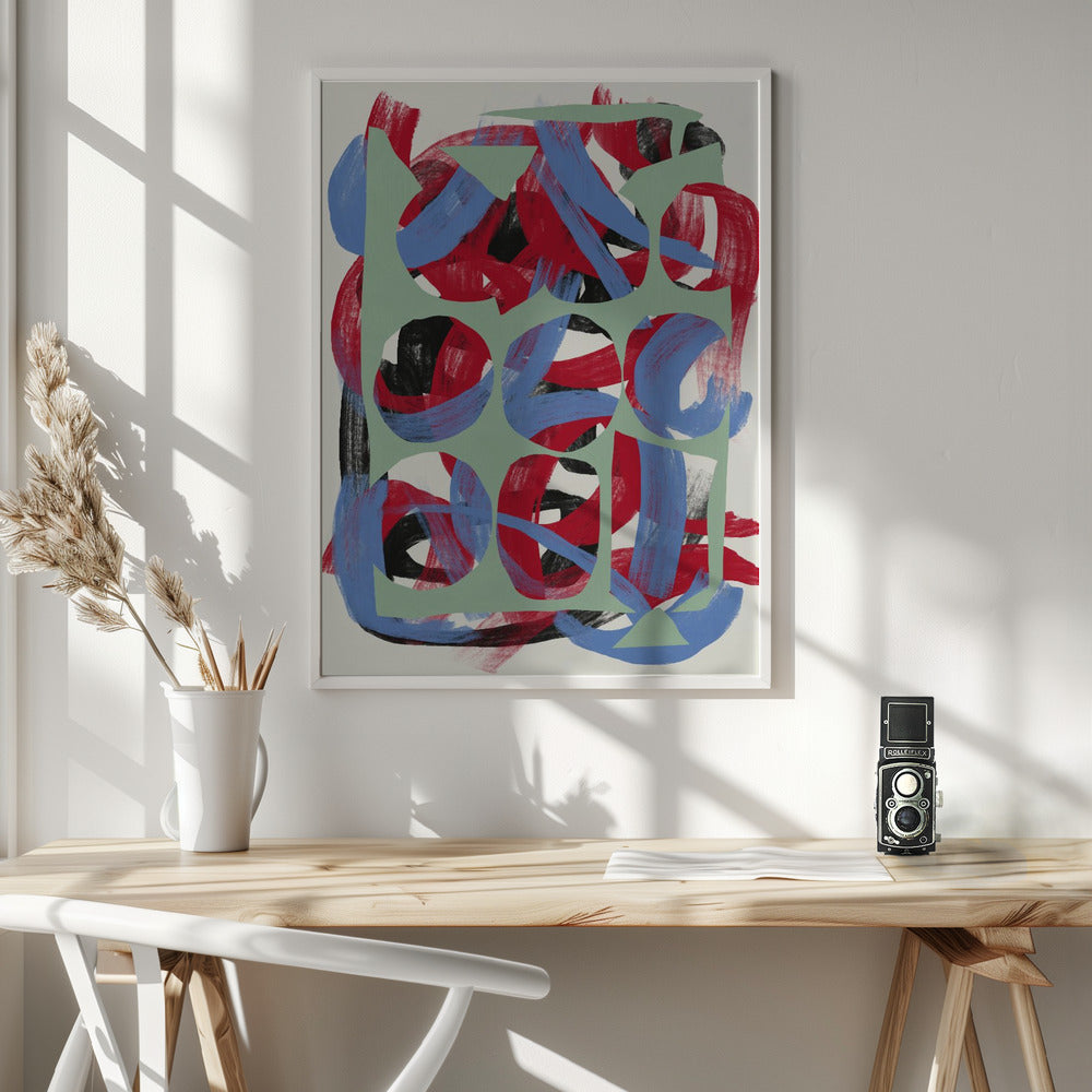 Wandbild Trockene, gerichtete Pinselstriche abstrakt 03