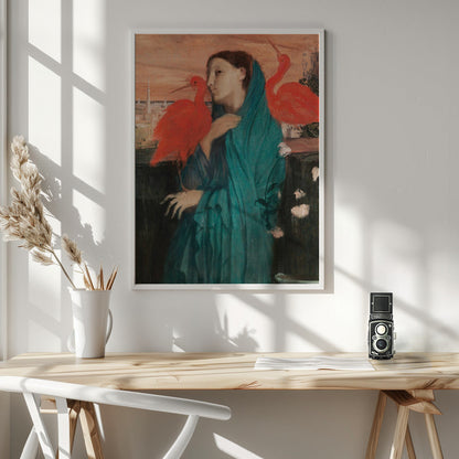 Wall art Young Woman With Ibis