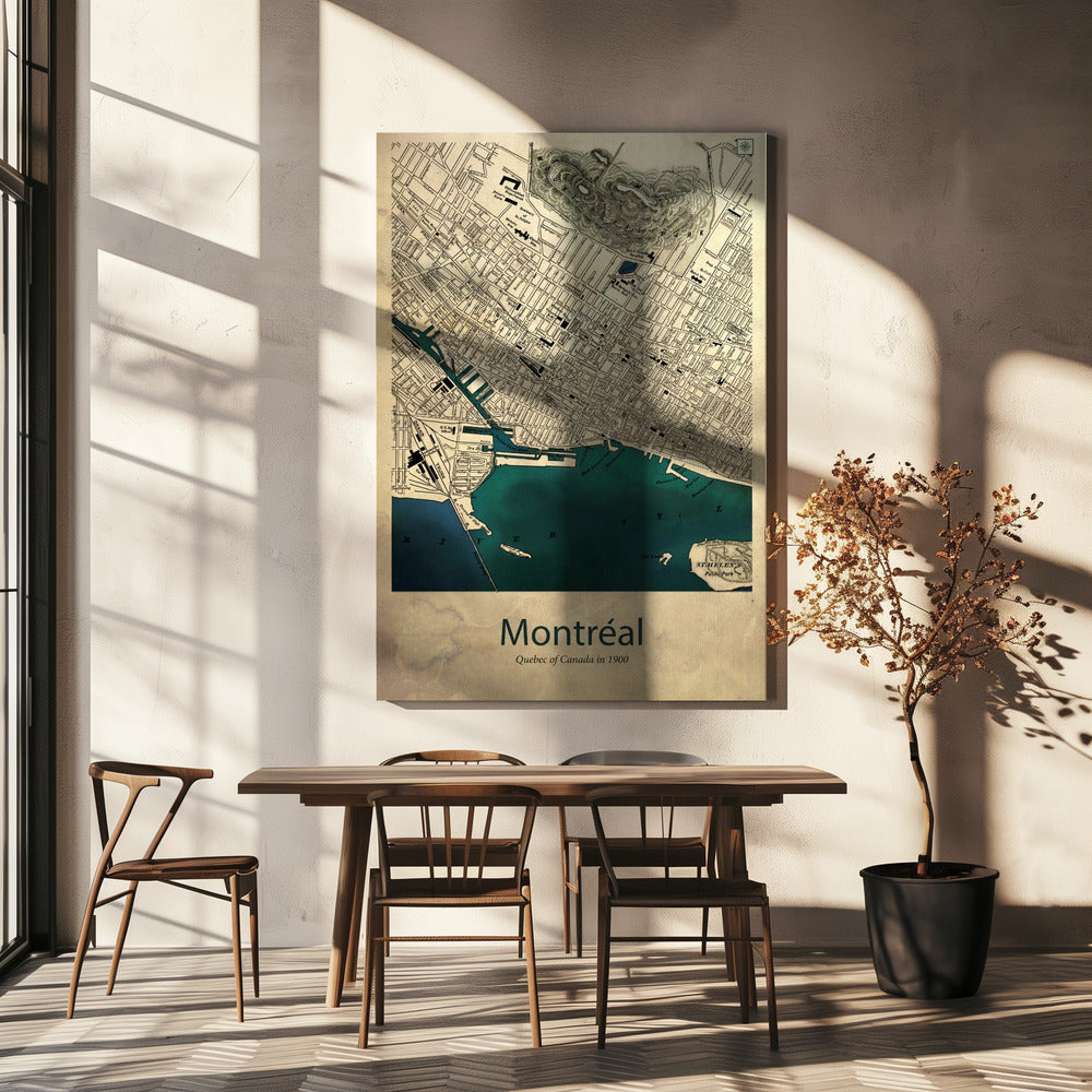 Wandbild Montreal Karte