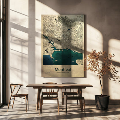 Wandbild Montreal Karte
