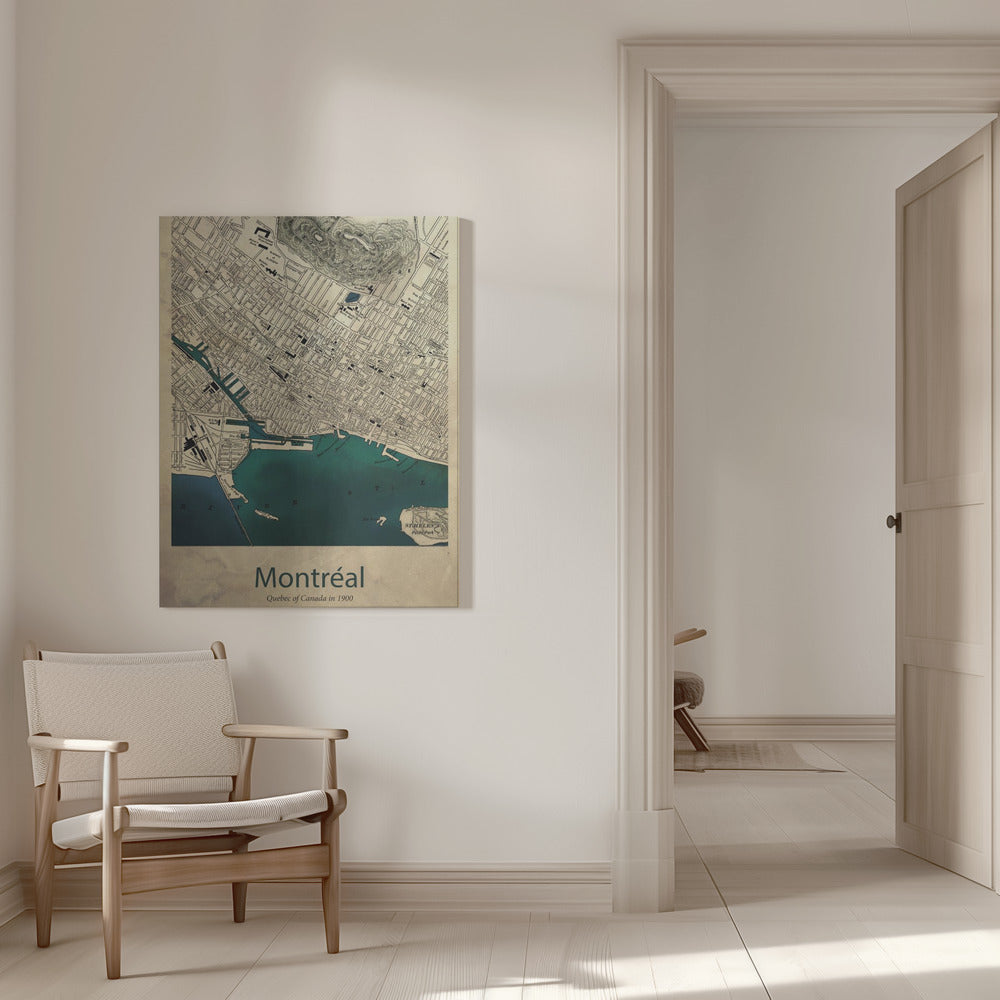 Wandbild Montreal Karte
