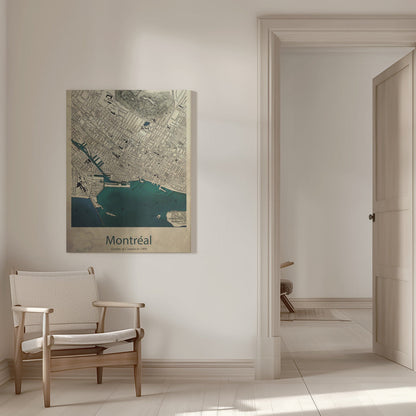 Wandbild Montreal Karte