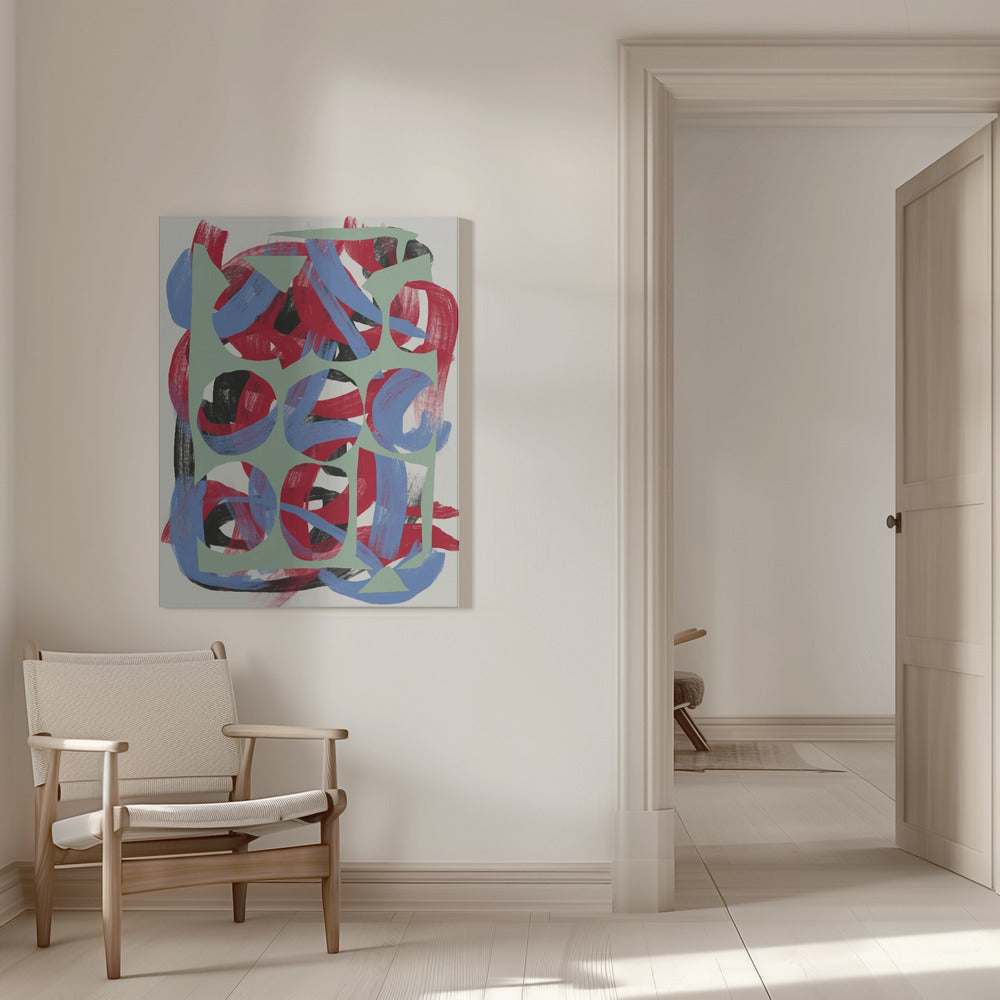 Wandbild Trockene, gerichtete Pinselstriche abstrakt 03