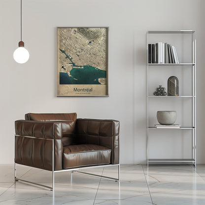 Wandbild Montreal Karte