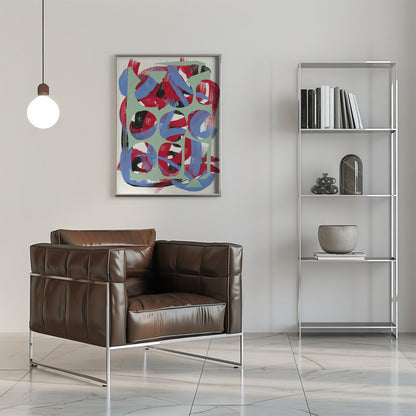 Wandbild Trockene, gerichtete Pinselstriche abstrakt 03