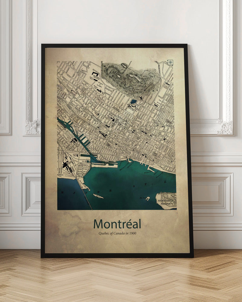Wandbild Montreal Karte