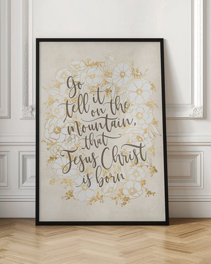 Wall art Go tell it on the mountain - vintage vanilla Canvas Print
