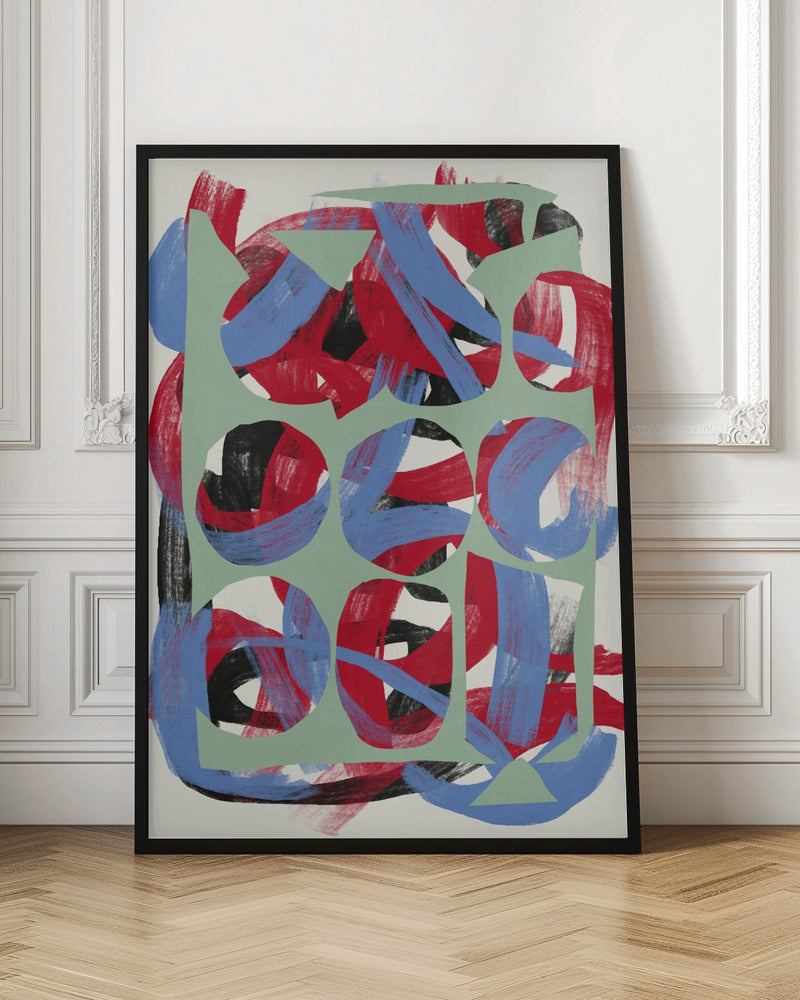 Wandbild Trockene, gerichtete Pinselstriche abstrakt 03