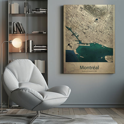 Wandbild Montreal Karte
