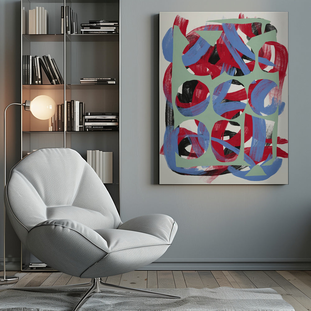 Wandbild Trockene, gerichtete Pinselstriche abstrakt 03
