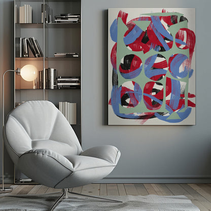Wandbild Trockene, gerichtete Pinselstriche abstrakt 03