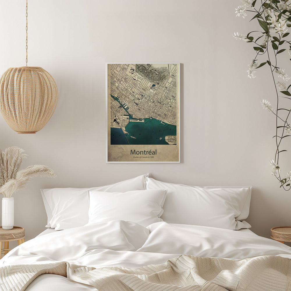 Wandbild Montreal Karte