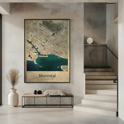 Wandbild Montreal Karte