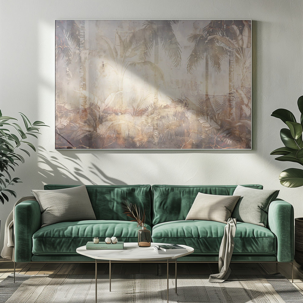 Wandbild Dschungelblätter Kunst Illustration Wanddeko 45