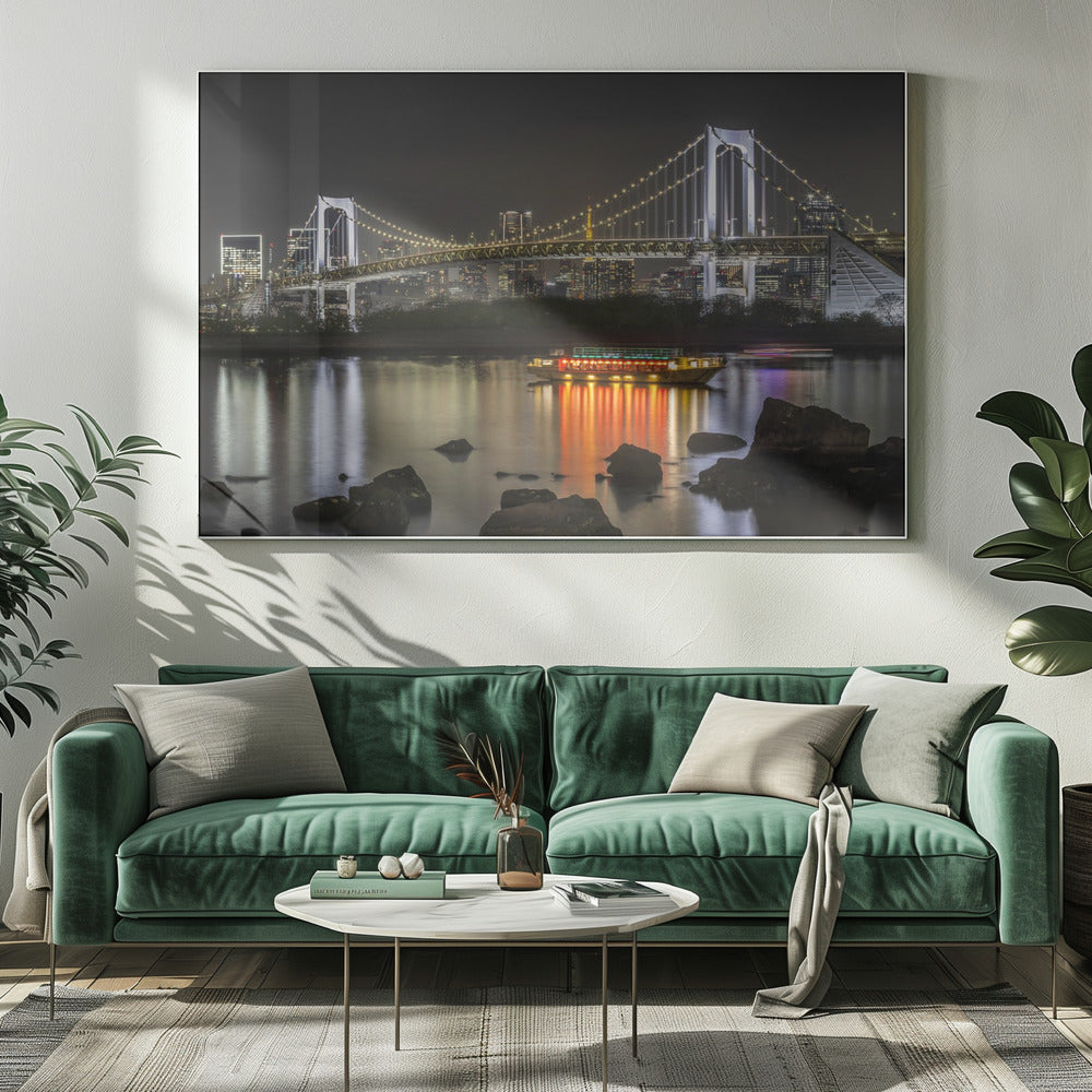 Wall art Gorgeous Rainbow Bridge with Tokyo Skyline in the evening