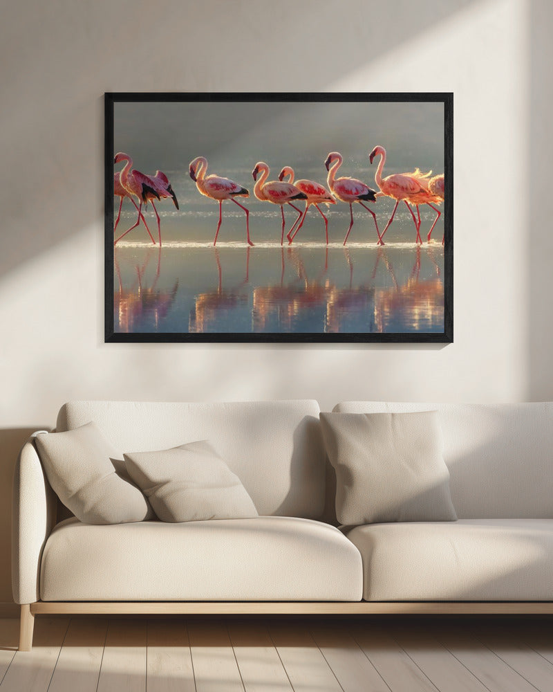 Wandbild Flamingo-Landschaft