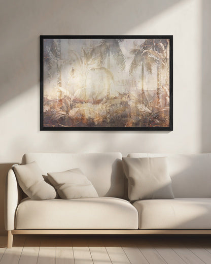 Wandbild Dschungelblätter Kunst Illustration Wanddeko 45