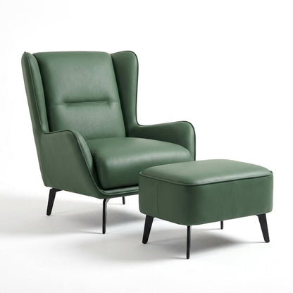 PM06 Premium Relaxsessel aus Rindsleder mit Ottoman
