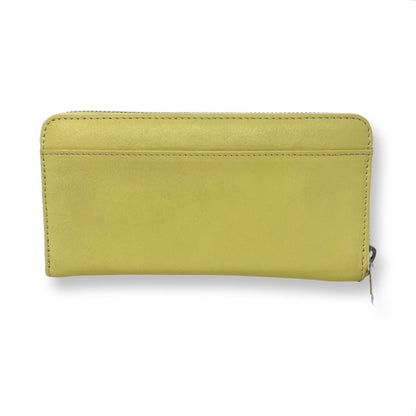 Portefeuille en cuir véritable Jaune, Carla
