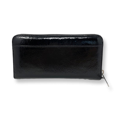 Petit Portefeuille en cuir vernis Carla, Noir