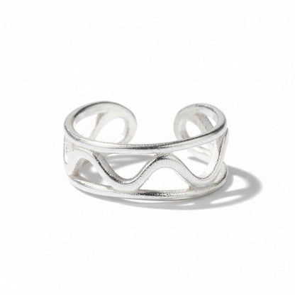 Wavy Styled Ring - Silver Plate