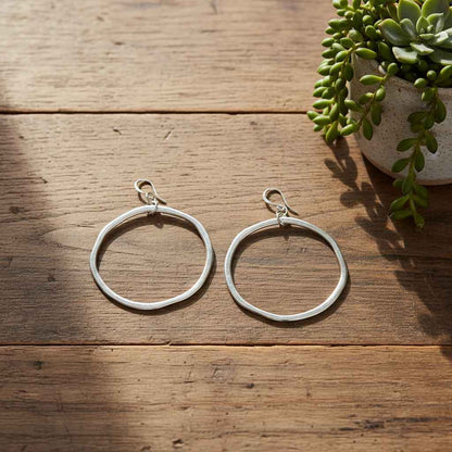 Hoop Earrings In Silver Plate