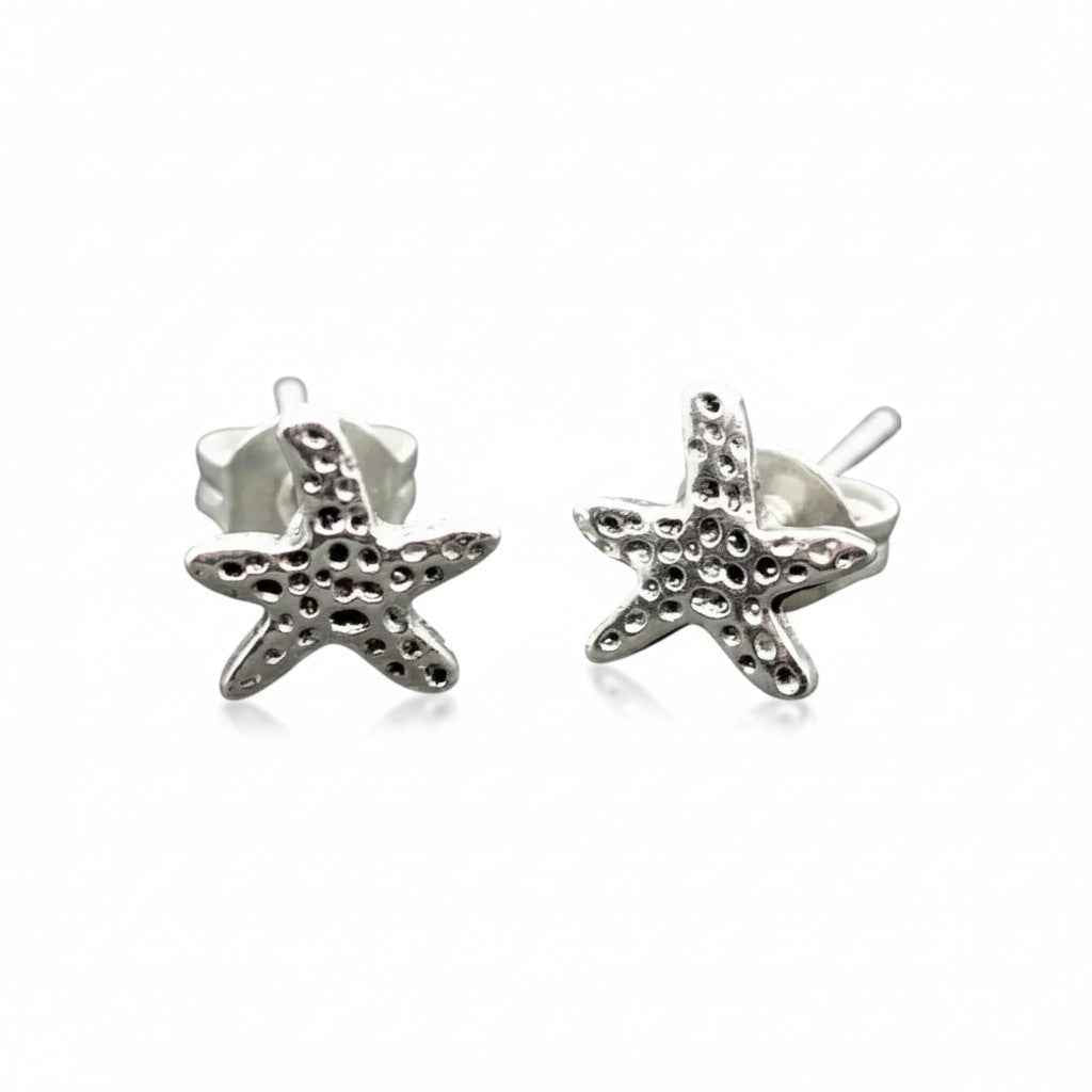 Starfish Silver Plate Stud Earrings