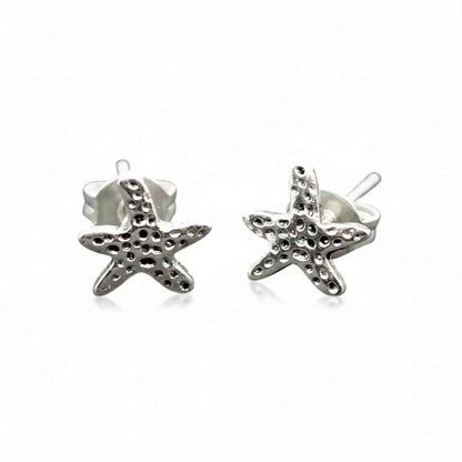 Starfish Silver Plate Stud Earrings