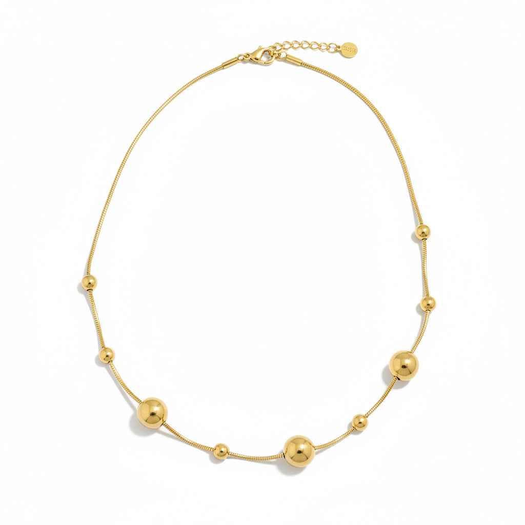 Multi Ball Necklace - Gold Stainless Steel