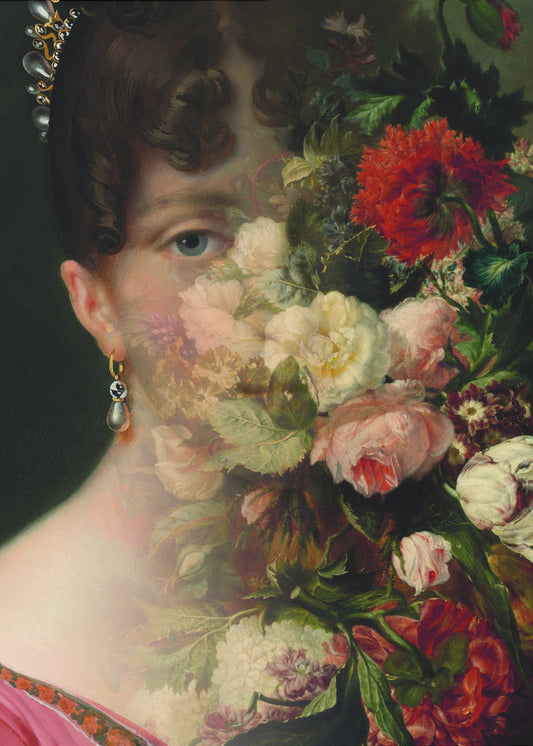 Porträt von Hortense de Beauharnais, Königin von Holland, mit Blumenstillleben