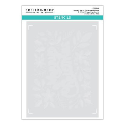 Layered Merry Christmas Foliage Stencils from the Layered Christmas Stencils Collection