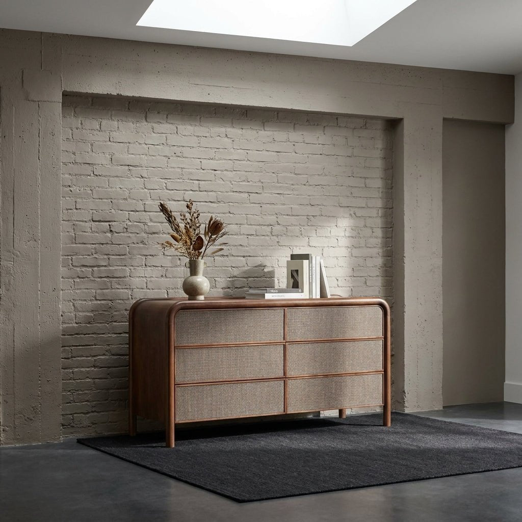 Reiko 6 Drawer Dresser Warm Brown