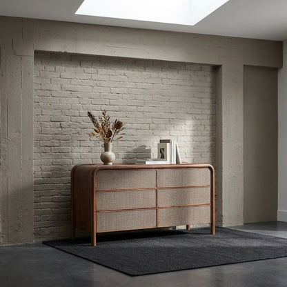 Reiko 6 Drawer Dresser Warm Brown