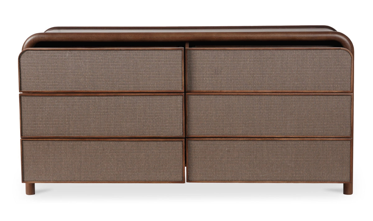Reiko 6 Drawer Dresser Warm Brown