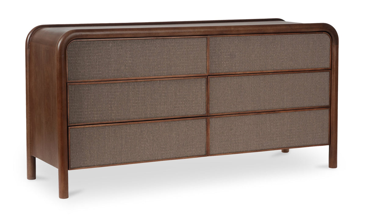 Reiko 6 Drawer Dresser Warm Brown
