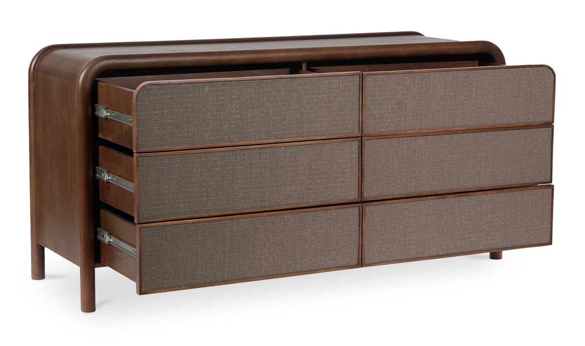 Reiko 6 Drawer Dresser Warm Brown