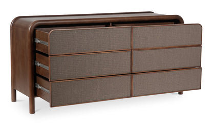 Reiko 6 Drawer Dresser Warm Brown