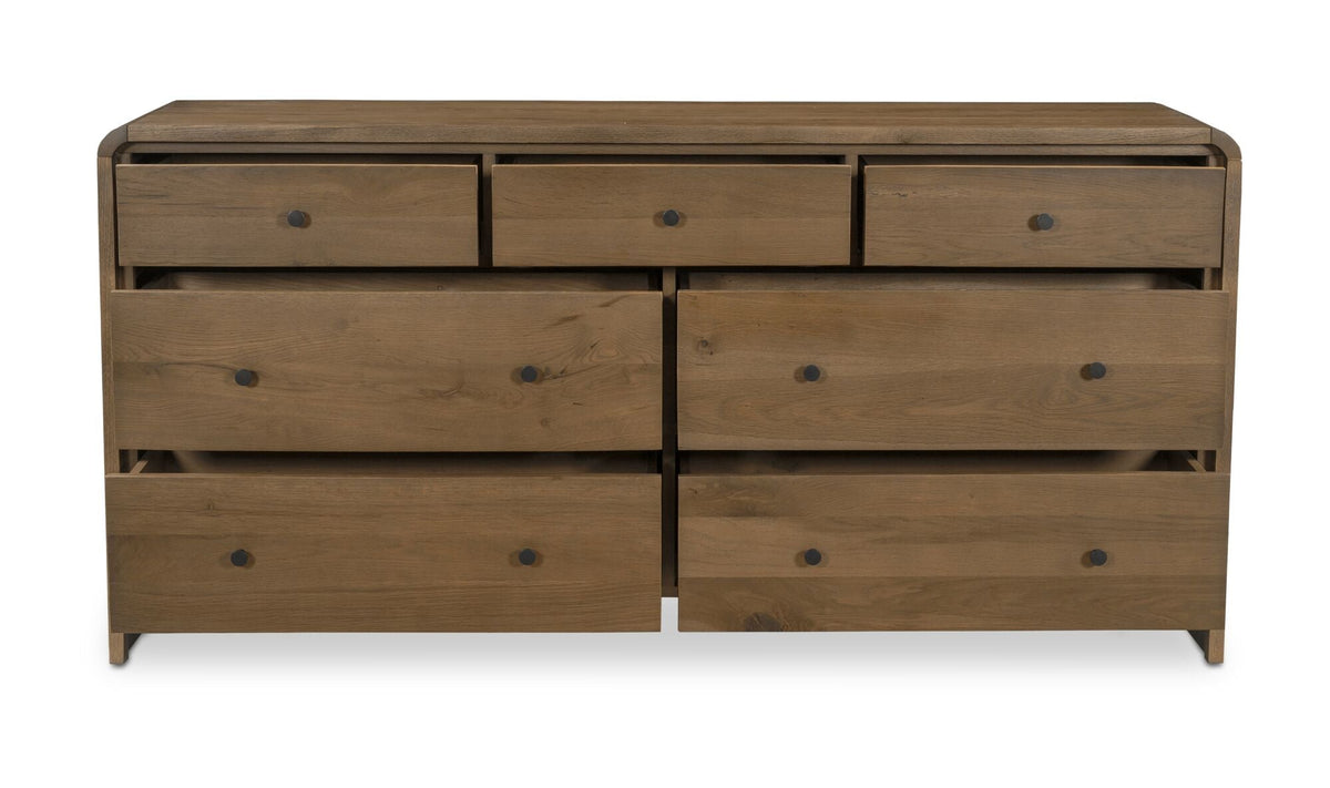 Rhodes 7 Drawer Dresser Oak