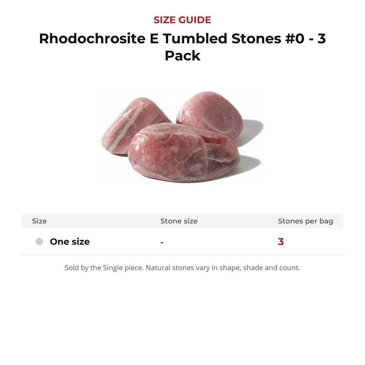 Rhodochrosite E Tumbled Stones #0 - 3 Pack