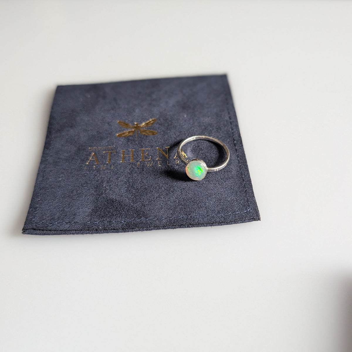 Fire Opal Ring in Sterling Silver – Handcrafted Oval Opal Ring