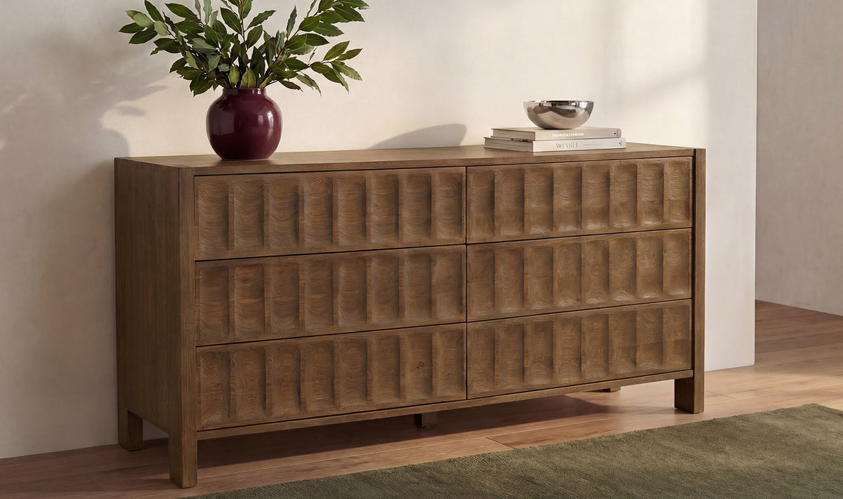 Ronan 6 Drawer Dresser Brown