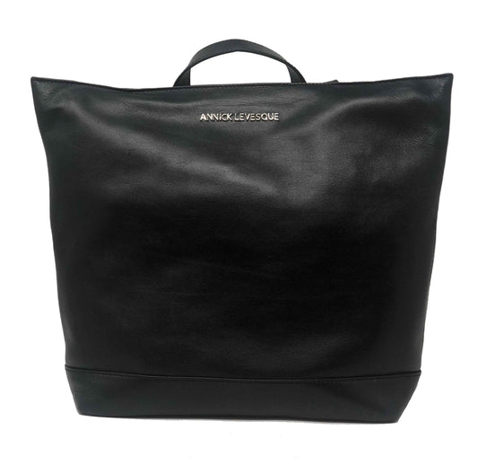 Sac à dos en cuir Antivol noir | Lore