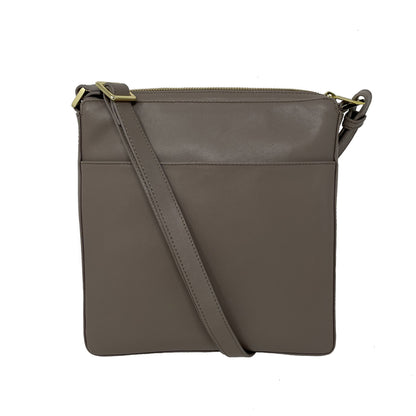 Sac à Bandoulière / Sacoche en cuir véritable Taupe | Gisèle