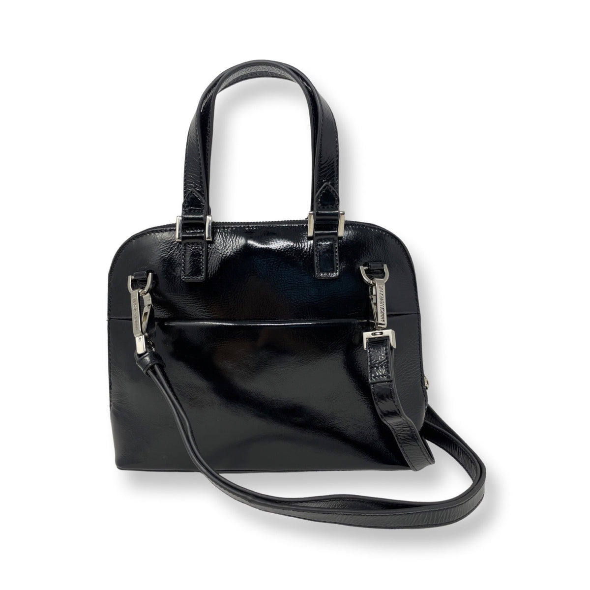 Sac à Main en Cuir Vernis Noir | Justine